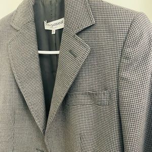 DOLCE & GABBANA Vintage Virgin Wool Pant Suit Houndstooth EU36 = US2